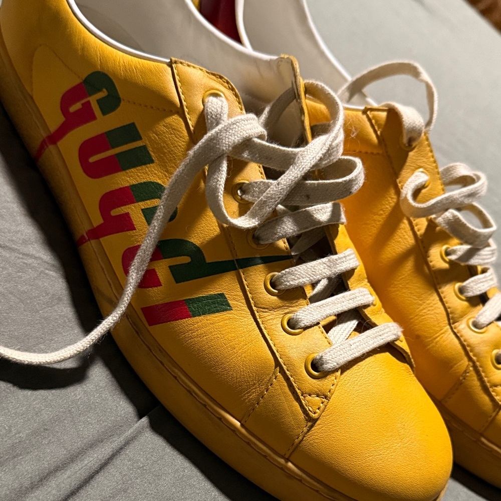 Gucci Vibrant Yellow Leather Sneakers